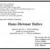 Baltes Hans-Dietmar 1956-1998 Todesanzeige